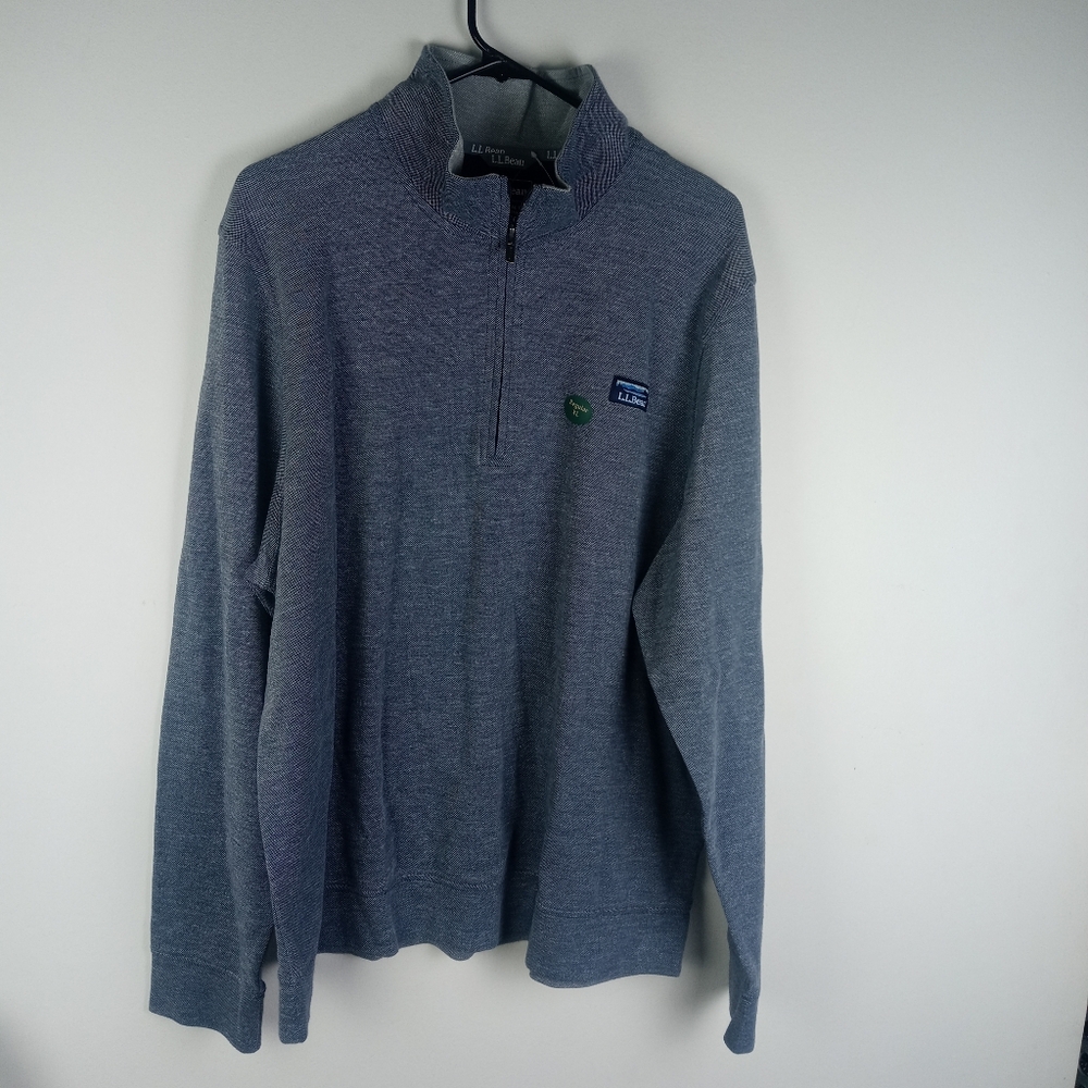 Men's L.L Bean Comfort Stretch Pique Quater Zip Pullover Size XL